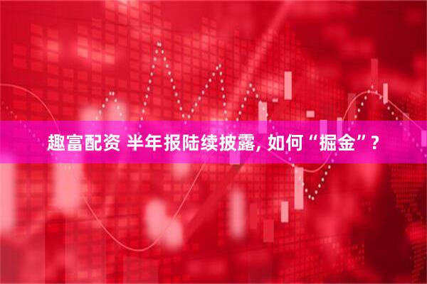 趣富配资 半年报陆续披露, 如何“掘金”?